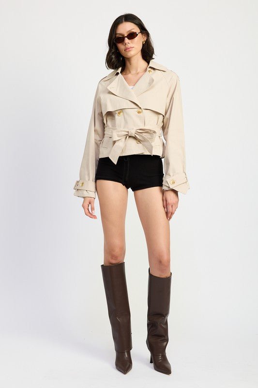 LAYERED TRENCH STYLE JACKET - Robbi & Angel