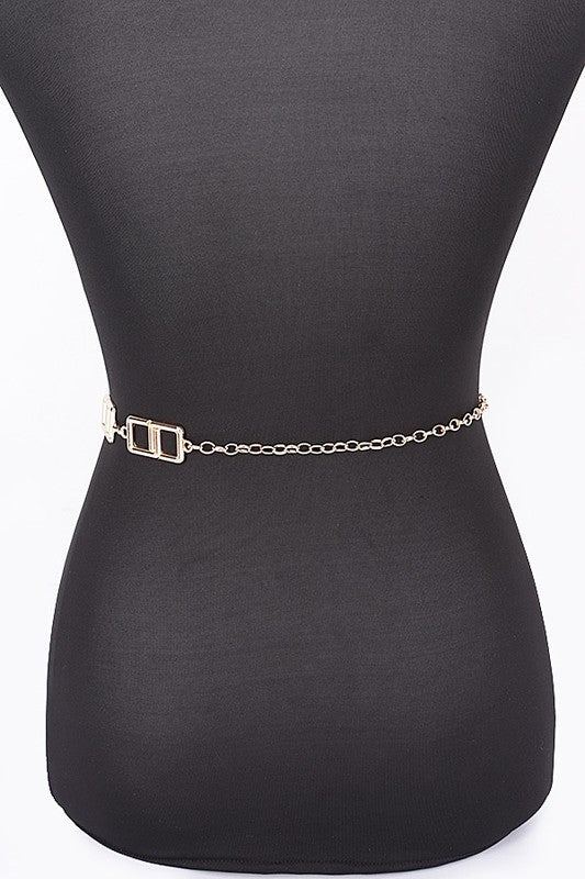 Station Square Link Fashion Chain Belt - Robbi & Angel