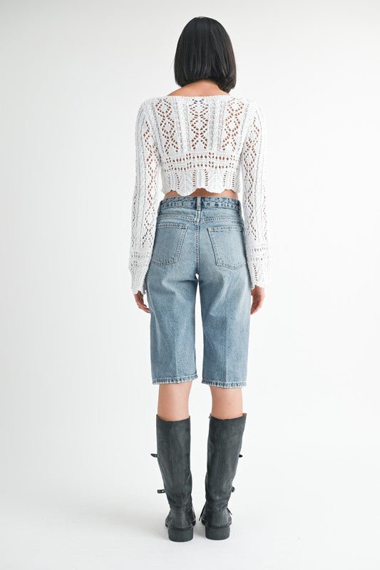 SCOOP NECK CROCHET CROPPED TOP - Robbi & Angel