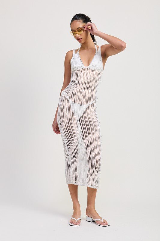 MAXI CROCHET METALIC BEADED DRESS - Robbi & Angel
