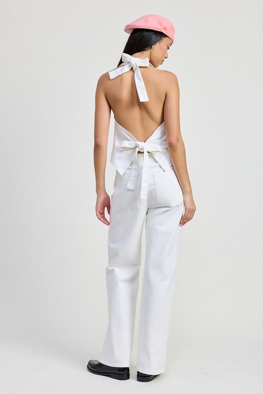 FOLDED FITTED DENIM PANTS - Robbi & Angel