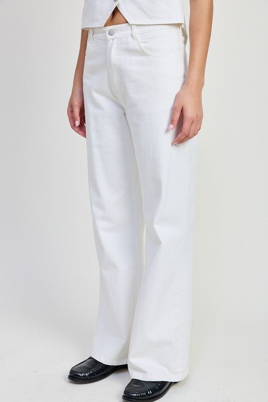 FOLDED FITTED DENIM PANTS - Robbi & Angel