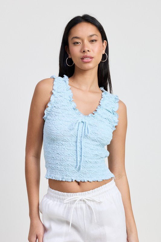 SLEEVELESS RUFFLE TOP - Robbi & Angel
