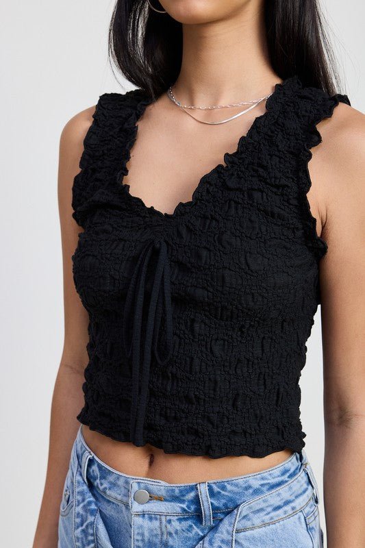 SLEEVELESS RUFFLE TOP - Robbi & Angel