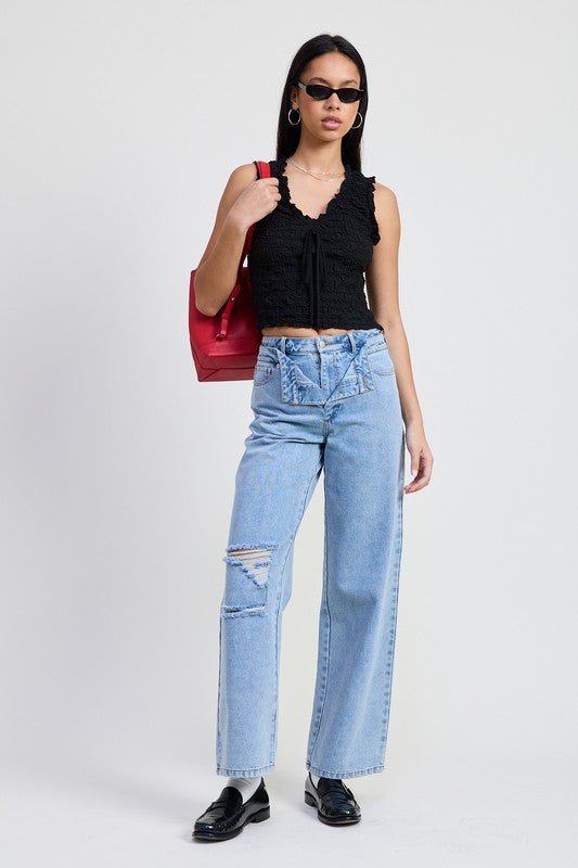 SLEEVELESS RUFFLE TOP - Robbi & Angel