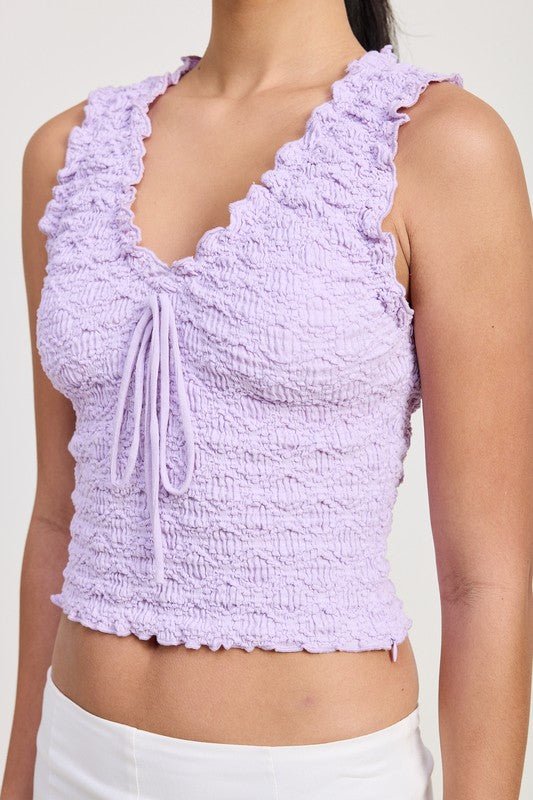 SLEEVELESS RUFFLE TOP - Robbi & Angel