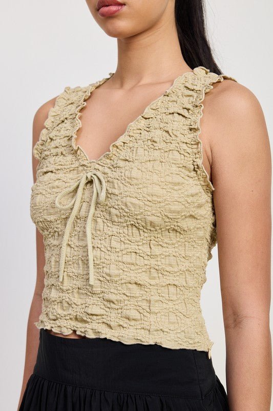 SLEEVELESS RUFFLE TOP - Robbi & Angel