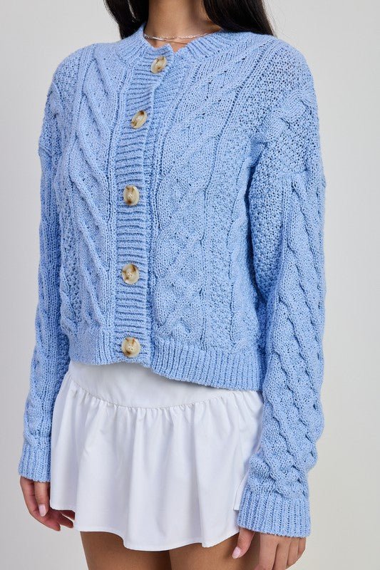 CHUNKY CABLE KNIT CARDIGAN - Robbi & Angel