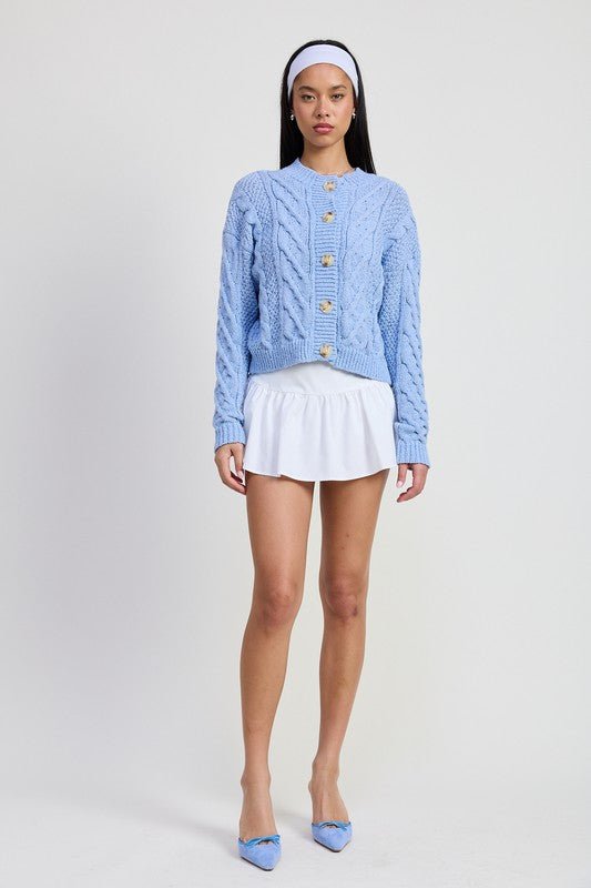 CHUNKY CABLE KNIT CARDIGAN - Robbi & Angel