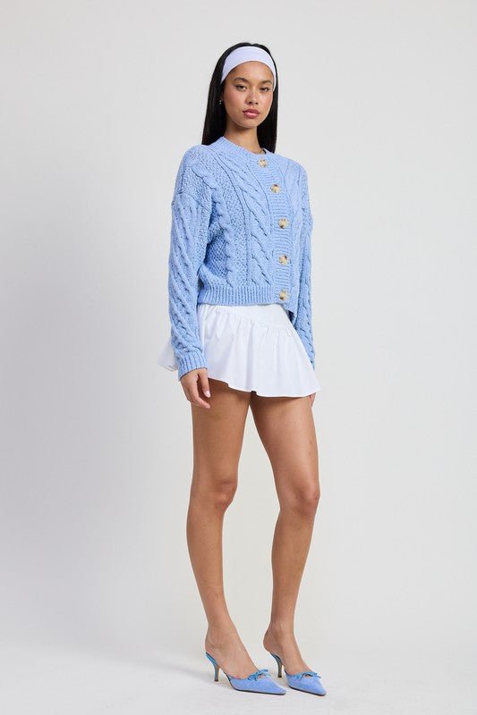 CHUNKY CABLE KNIT CARDIGAN - Robbi & Angel