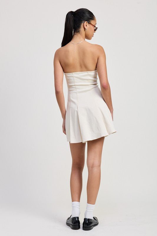 STRAPLESS MINI RUFFLE DRESS - Robbi & Angel