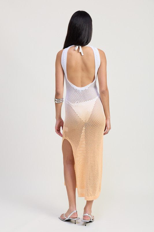 CROCHET MAXI DRESS WITH OPEN BACK - Robbi & Angel