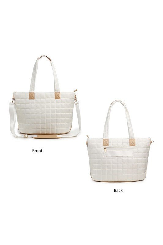 Mila Quilted Traveler Tote with Mini Clutch - Robbi & Angel