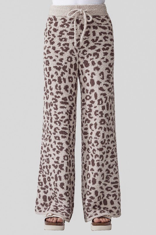 Cozy Warm Soft Leopard Fuzzy Lounge Pants - Robbi & Angel