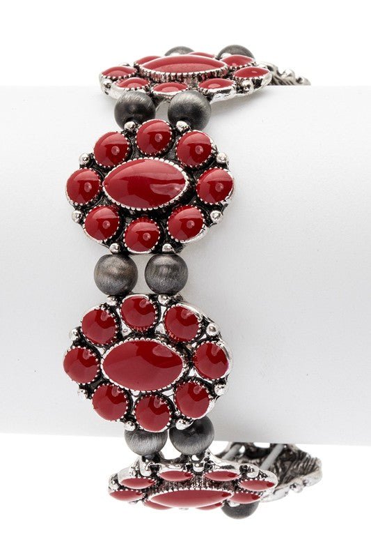 Oval Stone Western Stretch Statement Bracelet - Robbi & Angel