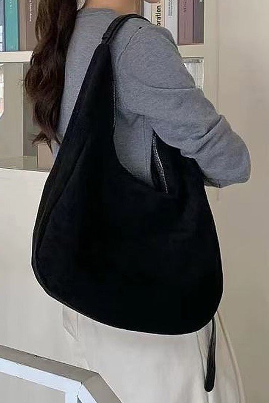 Faux Suede Oversize Shoulder Bag - Robbi & Angel
