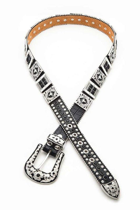 Long Horn Concho Crystal Western Belt - Robbi & Angel