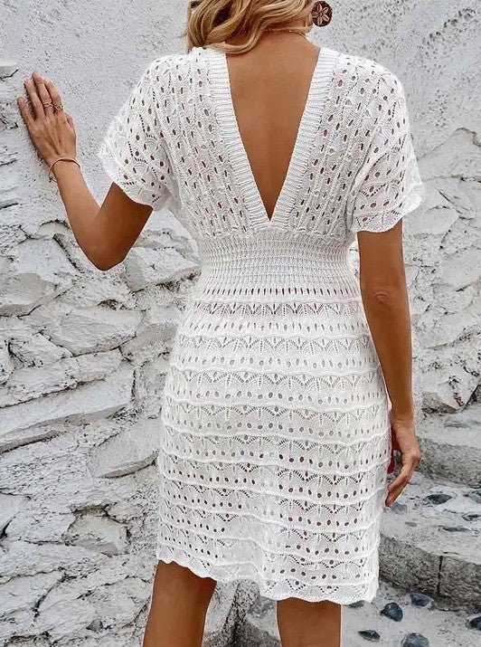 Deep v eyelet cover up dress - Robbi & Angel