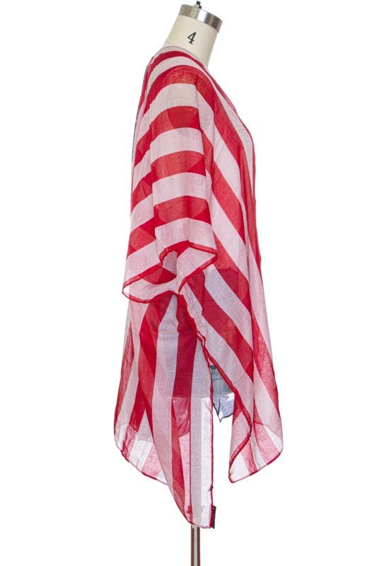 USA Flag Print Americana Kimono Cardigan - Robbi & Angel