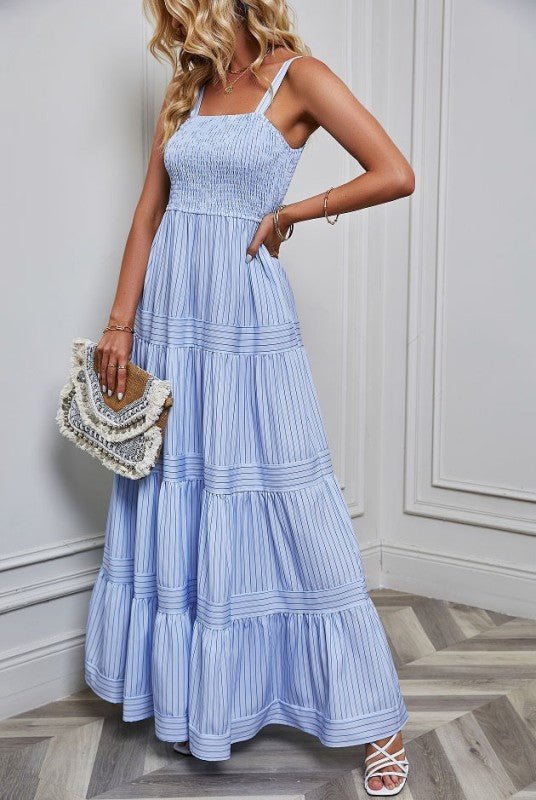Smocked Tiered Maxi Dress - Robbi & Angel