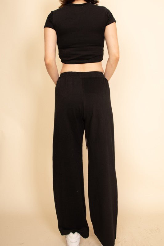 Relaxed Fit Top and Wide - Leg Pants Set - Robbi & Angel