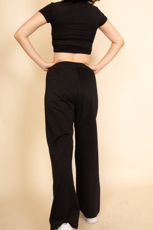 Relaxed Fit Top and Wide - Leg Pants Set - Robbi & Angel
