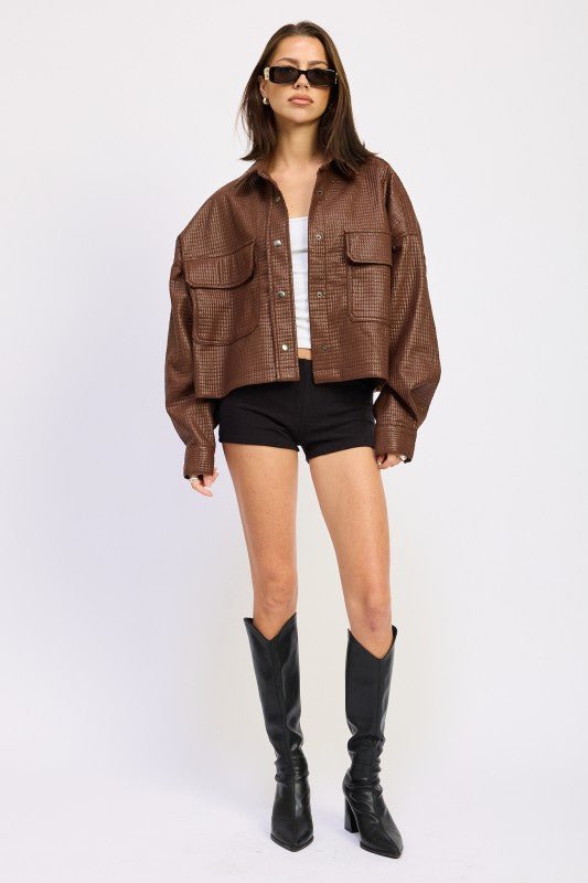 CHINTZ TEXTURED KNIT CROP JACKET - Robbi & Angel