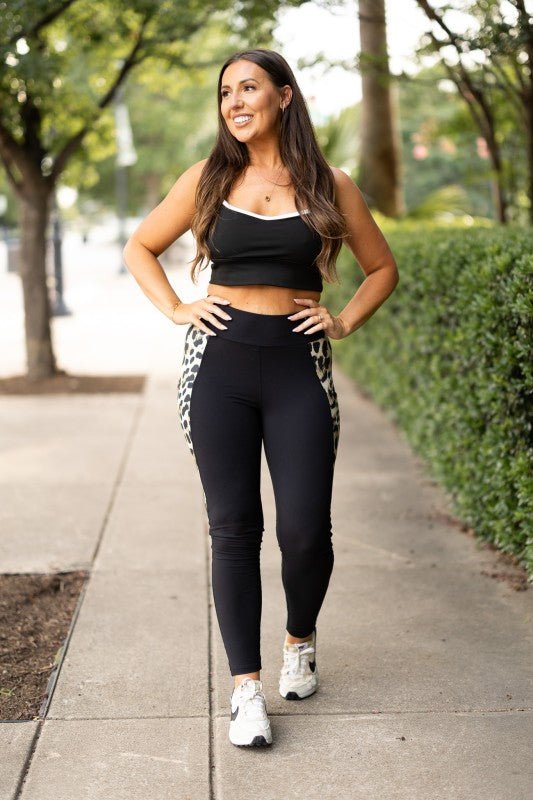 The Gianna Leopard Panel Sculpting Leggings - Robbi & Angel