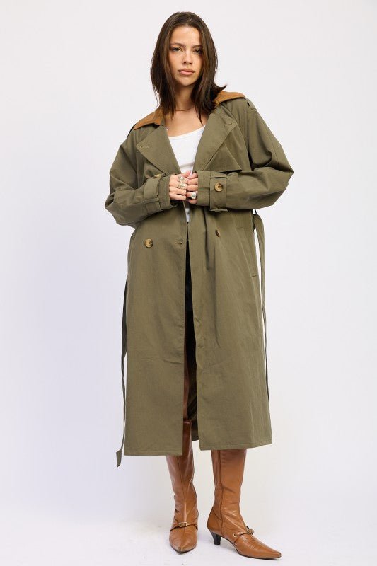 DOUBLE BREASTED TRENCH COAT - Robbi & Angel