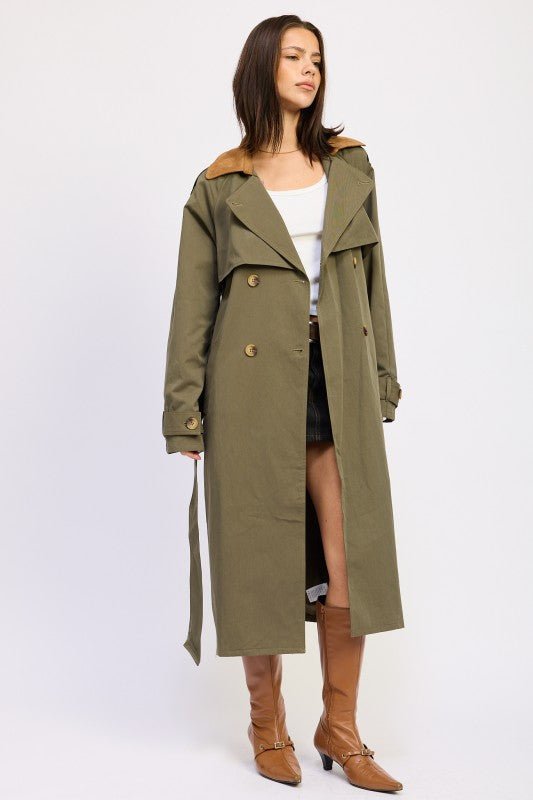 DOUBLE BREASTED TRENCH COAT - Robbi & Angel