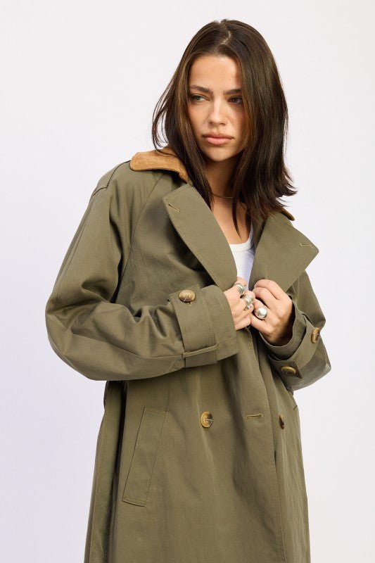DOUBLE BREASTED TRENCH COAT - Robbi & Angel