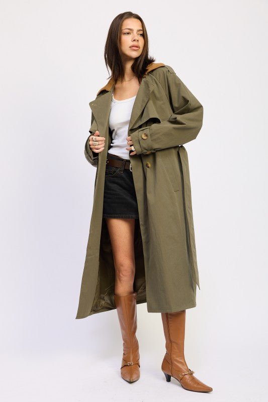DOUBLE BREASTED TRENCH COAT - Robbi & Angel