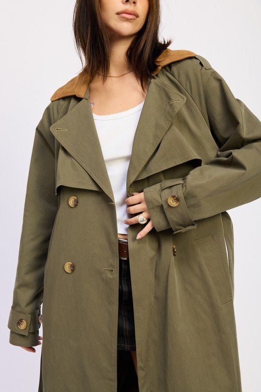 DOUBLE BREASTED TRENCH COAT - Robbi & Angel