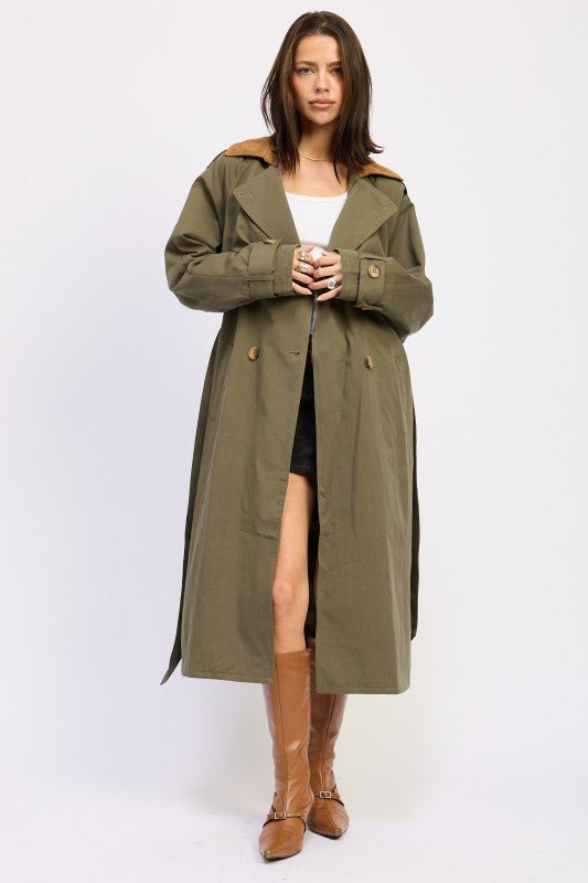 DOUBLE BREASTED TRENCH COAT - Robbi & Angel
