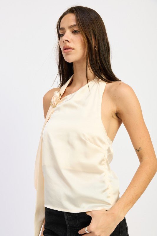 ONE SHOULDER TOP WITH SCARF DETAIL - Robbi & Angel