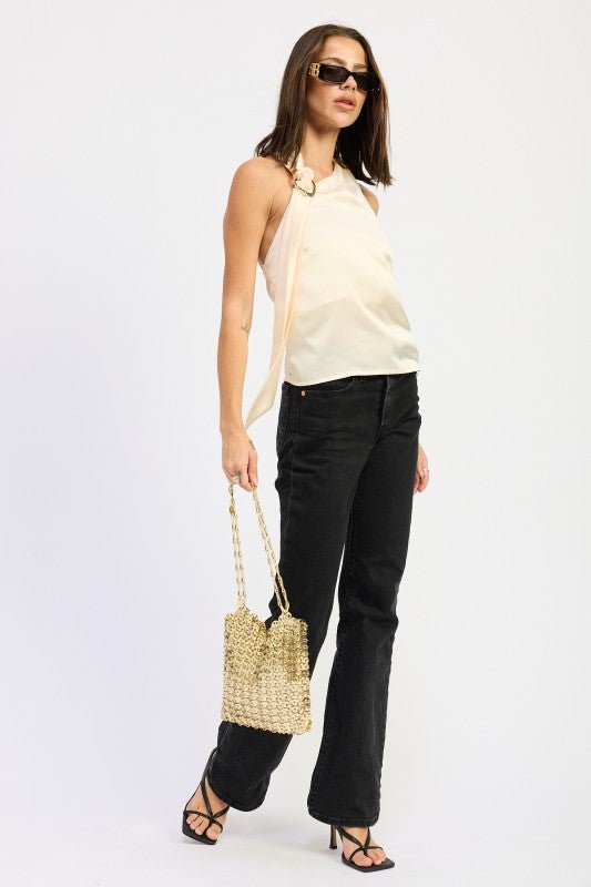 ONE SHOULDER TOP WITH SCARF DETAIL - Robbi & Angel
