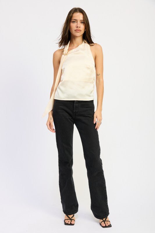 ONE SHOULDER TOP WITH SCARF DETAIL - Robbi & Angel
