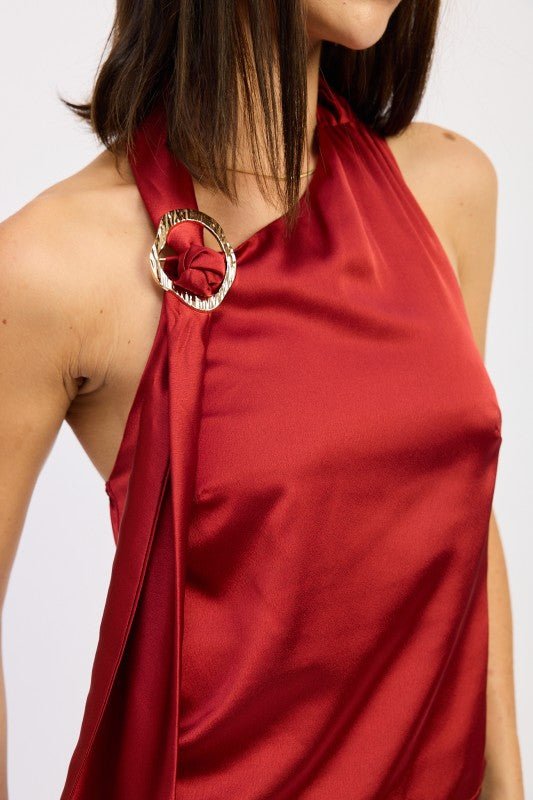 ONE SHOULDER TOP WITH SCARF DETAIL - Robbi & Angel
