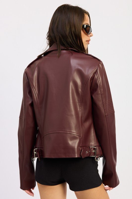 LEATHER BIKER JACKET - Robbi & Angel