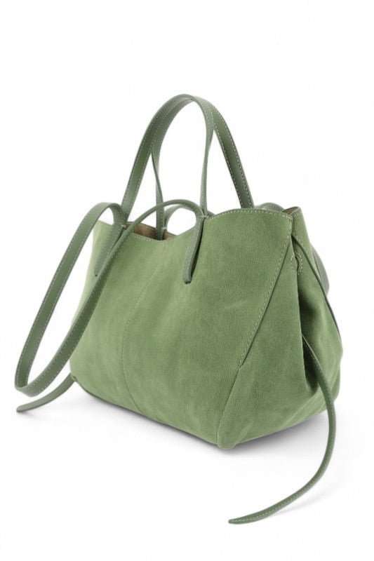 Faux Suede Multi Strap Tote Bag - Robbi & Angel