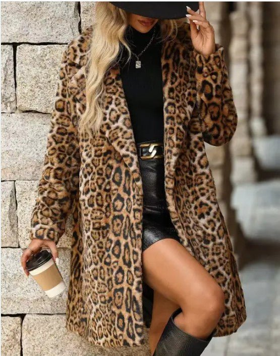 Leopard Print Fleece Coat - Robbi & Angel