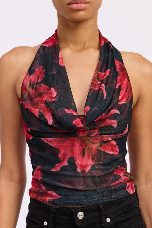 HALTER COWL NECK TOP - Robbi & Angel