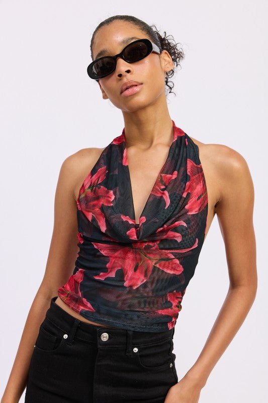 HALTER COWL NECK TOP - Robbi & Angel