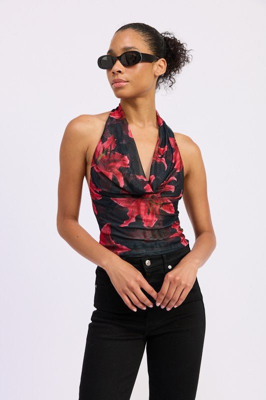 HALTER COWL NECK TOP - Robbi & Angel