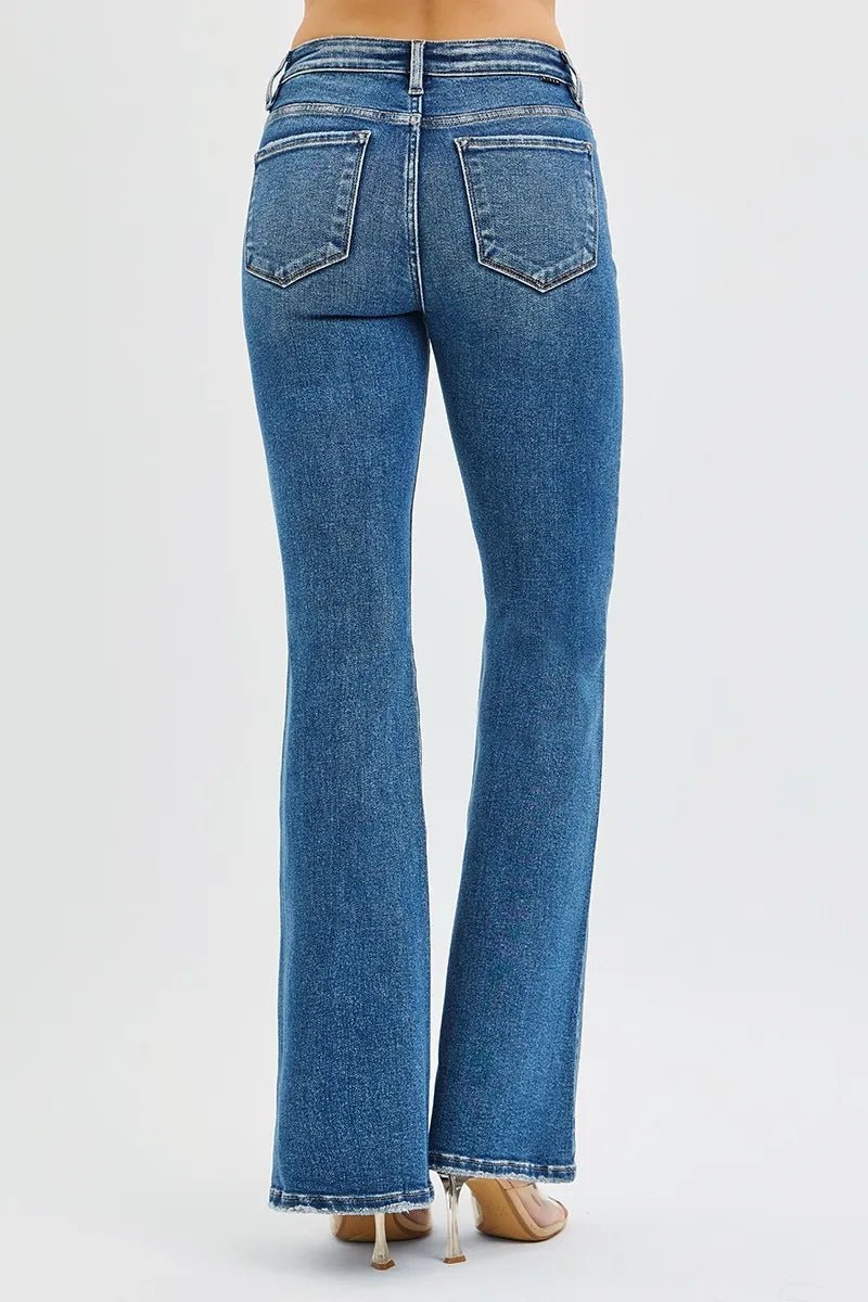 RISEN Full Size Tummy Control High Rise Flare Jeans/ Plus Size - Robbi & Angel