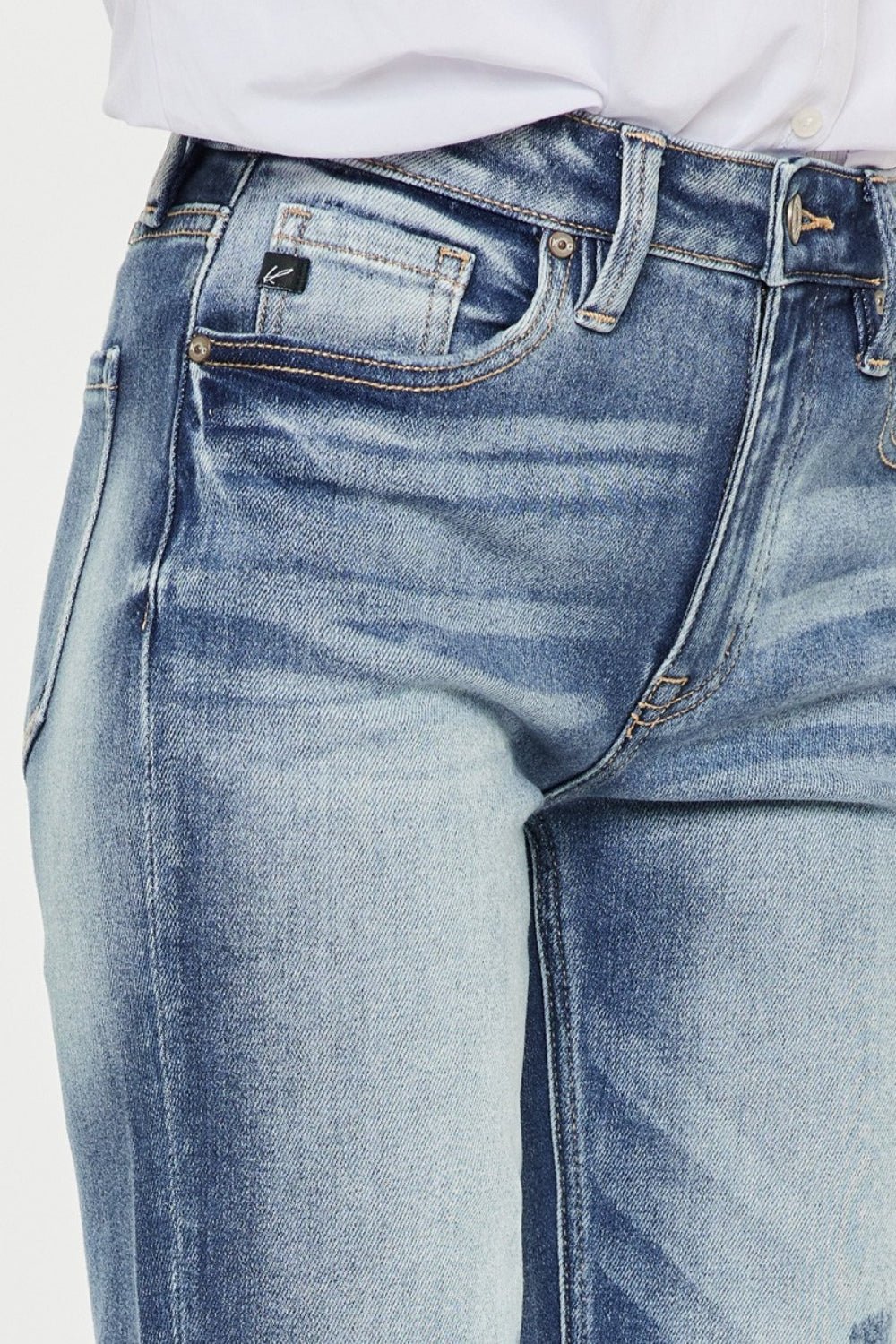 Kancan High Rise Cuffed Straight Jeans - Robbi & Angel