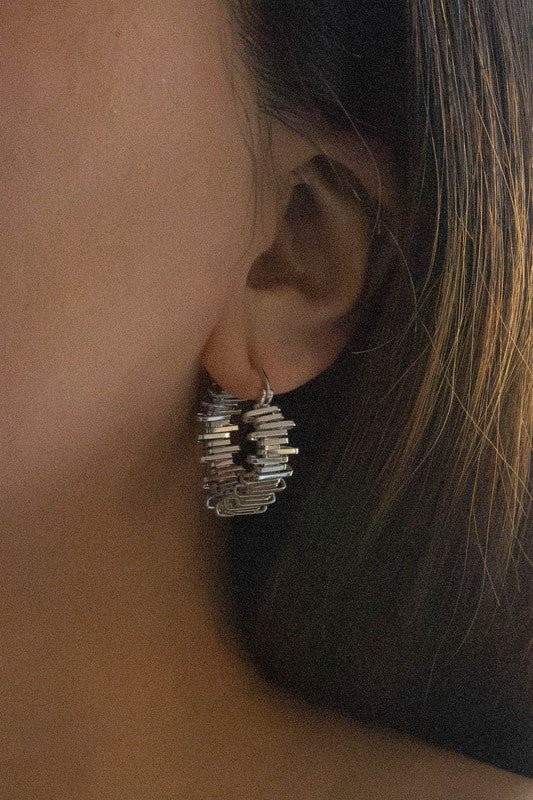 Teeter Totter Hoop Earrings | Silver - Robbi & Angel