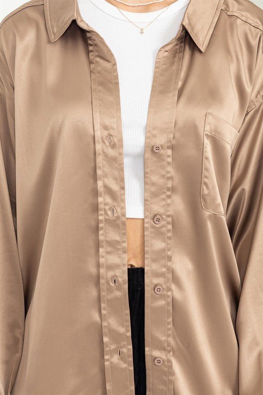 Completely Charmed Oversized Satin shirt - Robbi & Angel