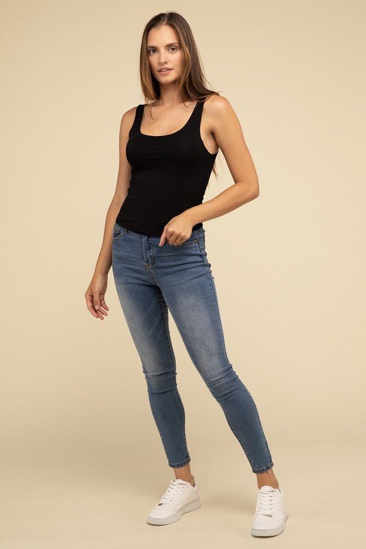 Double Layer Round Neck Tank Top - Robbi & Angel