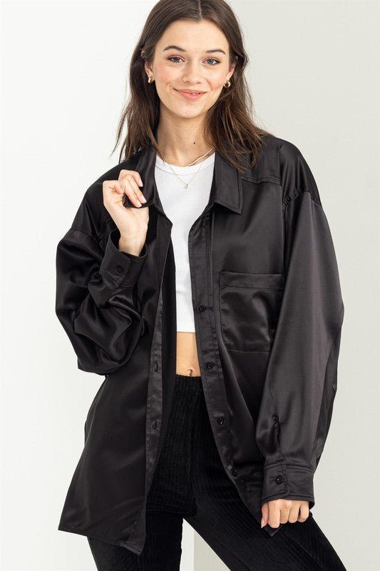 Completely Charmed Oversized Satin shirt - Robbi & Angel